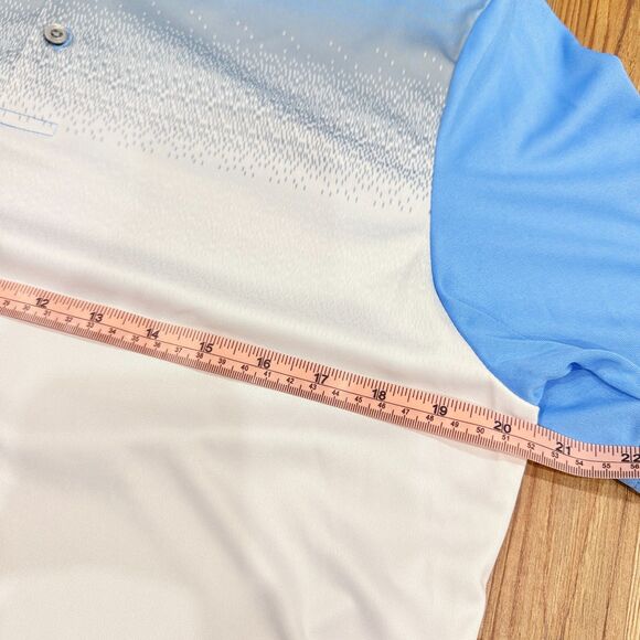 PGA TOUR Pro Series Athletic Fit Blue & White Golf Polo Shirt Size Medium - Picture 5 of 5